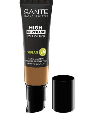 SANTE Naturkosmetik High Coverage Natural Foundation 08 Warm Chestnut Vegan Foundation with Organic Peptides with Strong Covering Power and Natural Finish Nourishing Formula - Buy Online on GoSupps.com