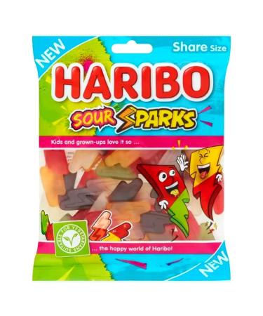 VSTAR Sweets Bags (Sour Sparks Share Bag 160g 12 Bags) Haribo Sour Sparks Share Bag 160g 12 Bags
