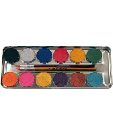 Eulenspiegel 212028 Metal Palette - Pearlescent Makeup Colors 12 x 3.5 ml Paints & 2 Brushes | International Shipping Available - Buy Online on GoSupps.com