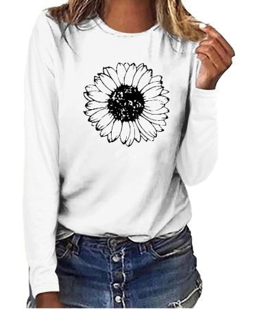 tsaChick Women's Oversized Slim Sunflower Sweatshirt - White - S-XXL - Buy Online on GoSupps.com