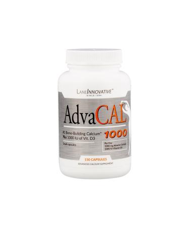 Lane Innovative - AdvaCAL 1000 Advanced Calcium Supplement Easy to Swallow Extra Small Capsule Supports Increased Bone Density (150 Capsules)