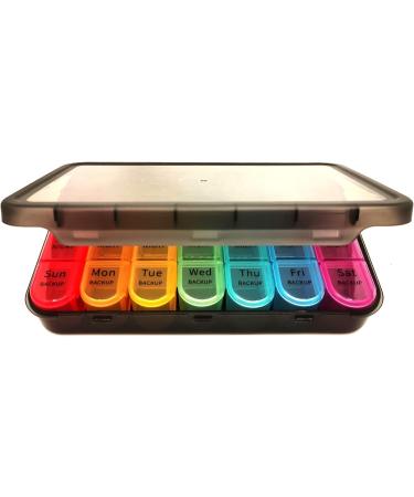 Weekly Pill Box Organizer - 4x Daily Large 28 Compartment Case for Medications Vitamins & Supplements - International Shipping - Buy Online on GoSupps.com