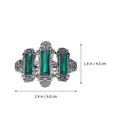 Beaupretty Vintage French Hair Clips for Women | Silver Green Metal Crystal Hairpins Elegant Hair Jewelry - Buy Online on GoSupps.com