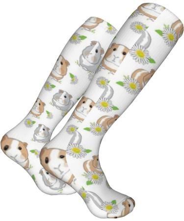 Shop Guinea Pig Daisy Compression Socks for Men & Women - 15-20 mmHg Circulation Support for Running & Cycling - Buy Online on GoSupps.com