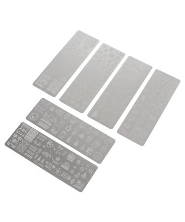 Lurrose shapes 6 pieces Christmas Stamping kit Christmas nail art plate Christmas picture stamp templates christmas print manicure for diy Holiday party cosplay supplies