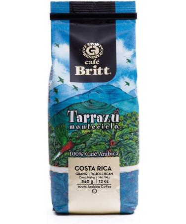 Cafe Britt Britt Costa Rican Tarrazu Montecielo Coffee (3 Packs) (12 oz) - Whole Bean Arabica Coffee Kosher Gluten Free 100% Gourmet & Medium Dark Roast - Buy Online on GoSupps.com