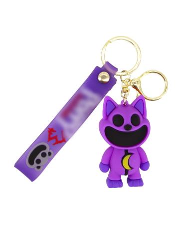 Opakawpop Smiling Critters Plush Keychain Cute Cartoon Doll with Mini Keychain 7CM Stuffed Animal Keychain for Kids Game Fans Lovers Bag Key Decorations Cat-nap