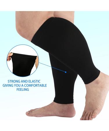 6XL Wide Calf Compression Sleeves for Shin Splints & Varicose Veins - XXXXXX-Large Black - Leg Pain Relief & Edema Support - Buy Online on GoSupps.com