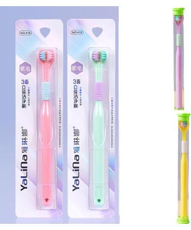 Travel Toothbrush with 3 Angled Bristles for Complete Gum Care - Soft Blue Toothbrush for Travel - Buy Online on GoSupps.com