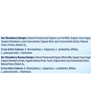 Stonyfield Organic Kids Strawberry & Strawberry Banana Yogurt Cups Variety Pack - 6 Ct, 4 oz Each - Buy Online on GoSupps.com