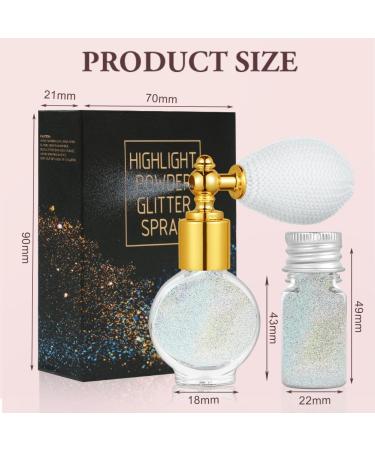 AOOWU Glitter Powder Spray Shiny Body Glitter Spray for Women Highlighter Loose Powder Spray Shimmer Sparkle Pearl Powder Makeup Spray for Body Hair Face and Clothing Colorful Silver - Buy Online on GoSupps.com