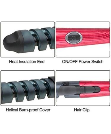 Hair Curling Wand | Portable Curling Wand | Hair Straightener and Curler 2 in 1 Automatic Hair Curler Curling Wand for Girls and Women Red US - Buy Online on GoSupps.com