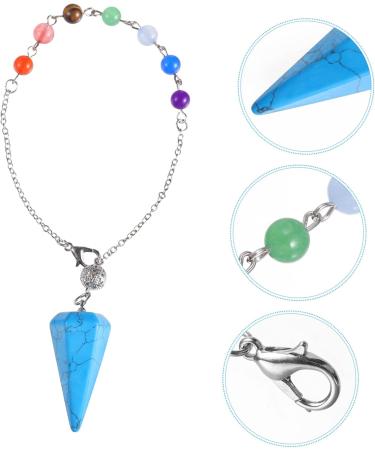 Buy NOLITOY Hexagonal Cone Pendant - Natural Crystal Craft for DIY Chakra Pendulum Necklace and Home Decor - Blue 26x1.9cm - International Shipping Available - Buy Online on GoSupps.com