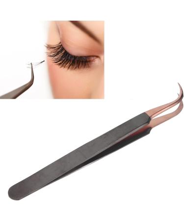 Eyelash Tweezers - Rose Gold Curved Ergonomic Stainless Steel for Salon Professionals | International Shipping - Buy Online on GoSupps.com