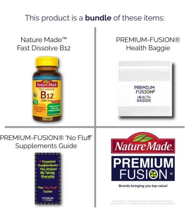 Nature Made Vitamin B12 1000 mcg Fast Dissolve Lozenges + Bonus Vitamin Pouch & Supplement Guide - Buy Online on GoSupps.com