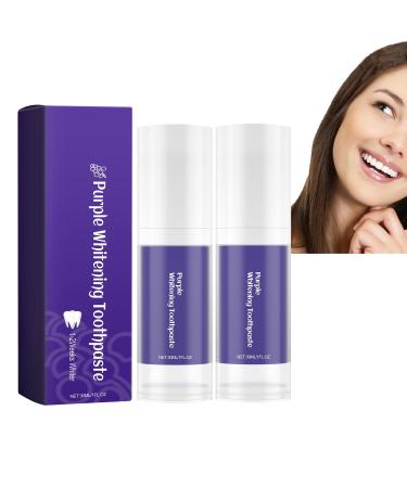 2PC Purple tooth paste purple toothpaste white teeth whitening toothpaste purple tooth paste for yellow teeth toothpaste white teeth for white teeth and glowing smile