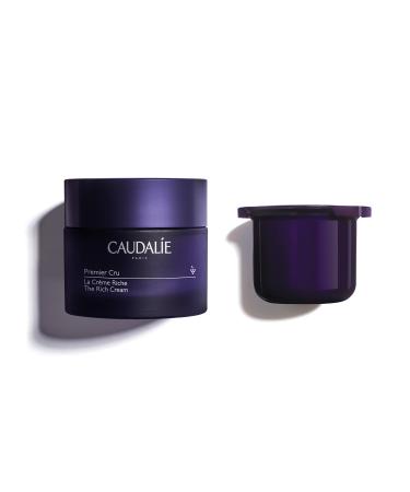 Caudalie Premier Cru The Rich Cream Skin Barrier Repairing Moisturizer with Ceramides Refillable Jar - 50 mL Rich Cream and 50 mL Refill Pod