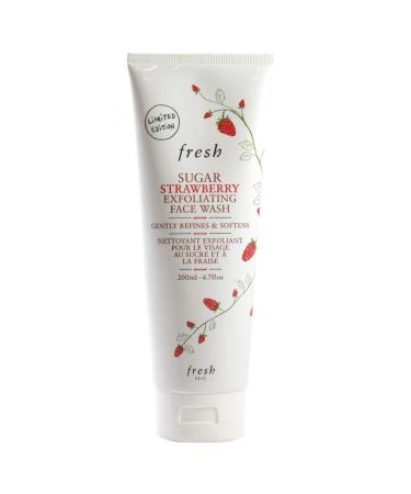 F-R-E-S-H Fresh Cosmetics Sugar Strawberry Exfoliating Face Wash Jumbo Size 200ml - Daily Gentle Face Scrub Cleanser  Safe for Dry Sensitive Skin  For Men and Women