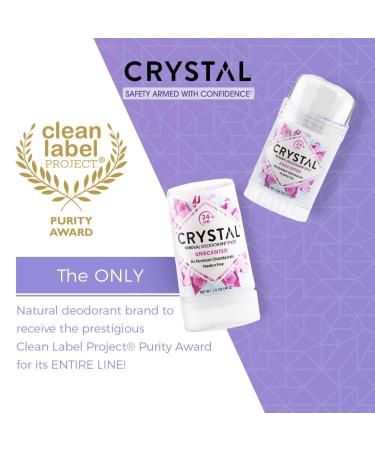 CRYSTAL Mineral Deodorant Stick - Unscented 24-Hour Odor Protection - Aluminum & Paraben Free - 4.25 oz (2 Pack) - Buy Online on GoSupps.com