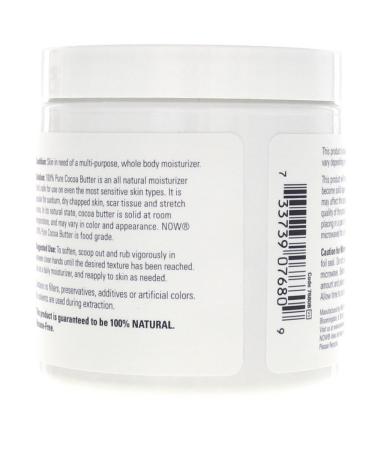 Now Foods Cocoa Butter 7 oz (Pack of 2) - 100% Pure | Best Quality Cocoa Butter - Buy Online on GoSupps.com
