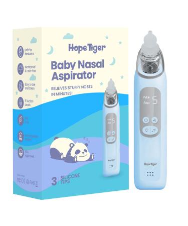 Rechargeable Nasal Aspirator for Babies - Electric Nose & Booger Sucker - Automatic Snot Mucus Cleaner & Booger Remover for Infants and Toddlers - Baby Nose Suction Device (Blue)
