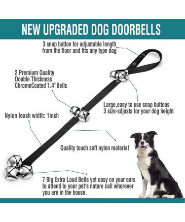 BLUETREE 2 Pack Dog Doorbells - Premium Quality Potty Training Bells for Dogs - Adjustable & Easy to Use - 7 Extra Large Loud DoorBells - Buy Online on GoSupps.com