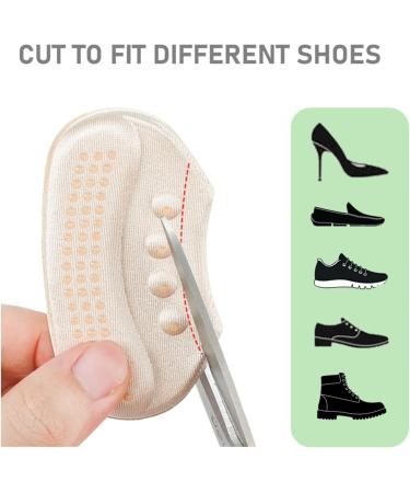 VivoFoot Anti-Slip Heel Grips - 4 PCs Thick Liners for Loose Shoes - Heel Cushion Inserts - Prevent Slipping & Blisters - Black 6mm - Buy Online on GoSupps.com