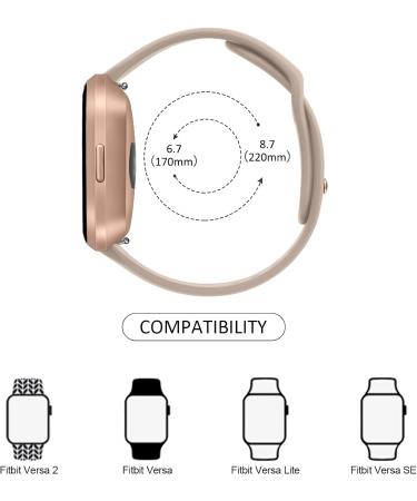 Oumida Fitbit Versa 2 & Versa Silicone Bracelet - Classic Sports Replacement in Milk Tea Color for Men & Women - Buy Online on GoSupps.com