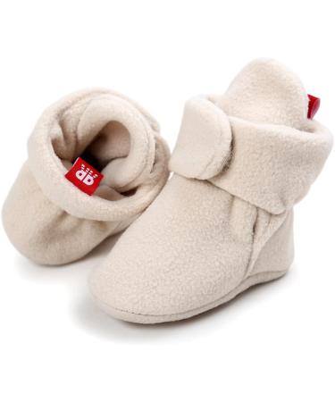 EDOTON Unisex Newborn Winter Boots - Warm Stripe Non-Slip Sole Bootie Sock (Khaki, 12-18 Months) - Buy Online on GoSupps.com
