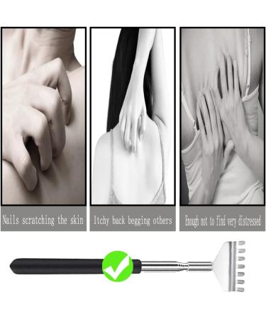 High-Quality Stainless Steel Back Scratcher | Adjustable 20-68cm | Best Black Back Scratchers for Itching Relief - Buy Online on GoSupps.com