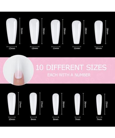 500 Piece White Nail Tips - Acrylic Artificial Nails for Nail Studios & DIY Art - 10 Sizes with Storage Case - Buy Online on GoSupps.com