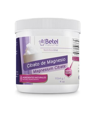 Premium Magnesium Citrate/Citrato de Magnesio Sal by Betel Natural - Easy to Scoop and Mix - 3780 mg per Serving