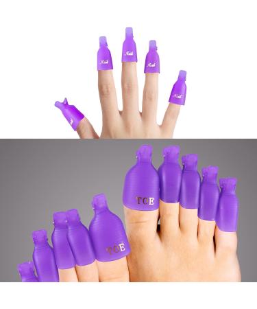 SIQUK Nail Polish Remover Kit - Finger and Toe Nail Clips, Cotton Pads, Files, Cuticle Peeler, and Brush - Gel Nail Removal Set (Purple) - Buy Online on GoSupps.com