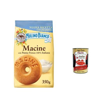 Italian Gourmet E.R. Mulino Bianco Macine Pack of 6 biscuits with 100% Italian fresh cream 350g + Italian Gourmet polpa 400g