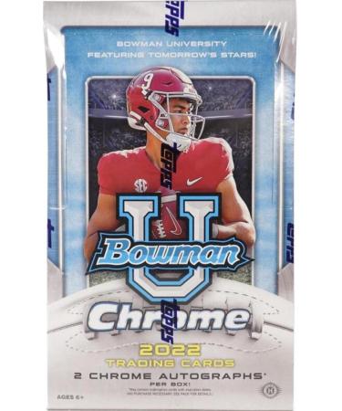 2022 Bowman Chrome University Football Hobby Box (24 Packs/4 Cards: 2 Autos)
