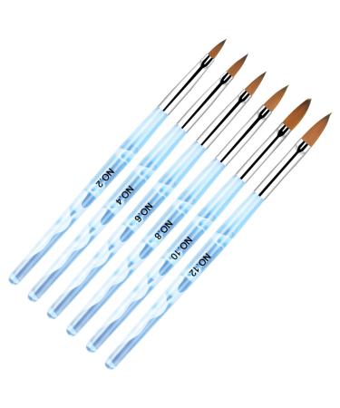 Vesaneae 6 pieces of blue nail art brushes brush for UV gel nail brush nail art nail polish brush made of acrylic manicure tools nail art brushes for nails