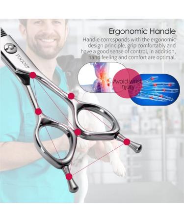 FOGOSP 7.5'' Curved Thinning Shears for Dogs - Professional Medium Large Dog Grooming Shears with 35% Thinning Rate - Buy Online on GoSupps.com