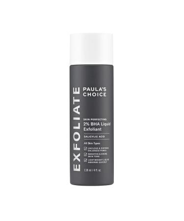 Paulas Choice--SKIN PERFECTING 2% BHA Liquid Salicylic Acid Exfoliant--Facial Exfoliant for Blackheads, Enlarged Pores, Wrinkles & Fine Lines, 4 oz Bottle 4 Fl Oz (Pack of 1)