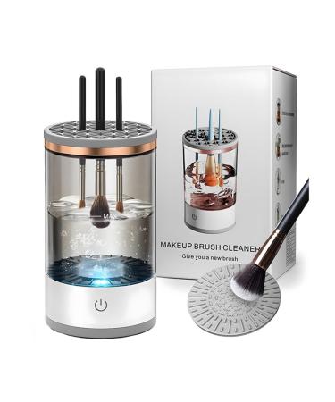 Makeup Brush Cleaner With Clean Rubber Pad Electric Automatic Spin Brush Cleaner with Resistant Bowl Premium Makeup Brush Cleaning Kit Deeply Cosmetic Brushes Clean Fit For All Size Makeup Brush