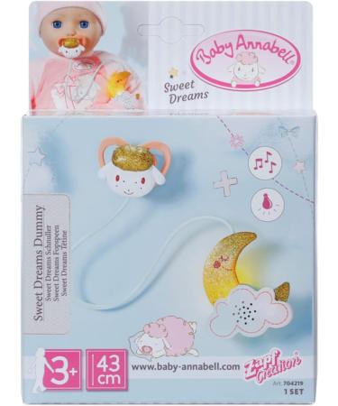 Baby Annabell Sweet Dreams Pacifier - Light & Sound Function | White & Gold - 704219 Zapf Creation - International Shipping Available - Buy Online on GoSupps.com