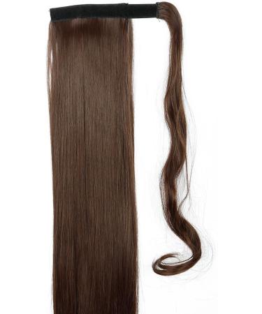 S-noilite 23 Inches Clip in hair extensions Wrap Around Ponytail Long Straight Hairpiece (Medium Brown) - Buy Online on GoSupps.com