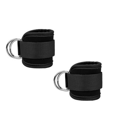 CAM2 2 pieces of foot loops cable train with D-rings foot cuffs and carabiners foot loops for fitness training foot cuff cable pull for men and women leg extensions buttock muscles black - Buy Online on GoSupps.com