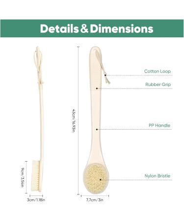 Buy Back Brush Shower for Seniors | Long Handle Bath Brush in Cream White - Perfect for Easy Showering - Buy Online on GoSupps.com