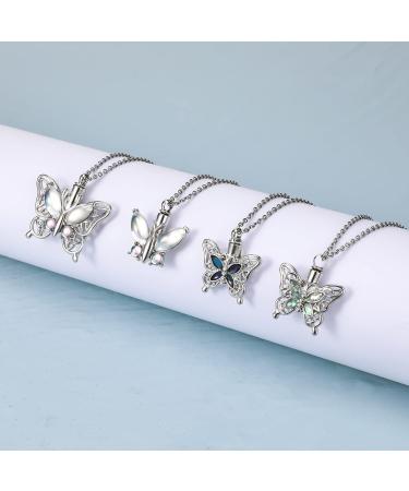 Canghai Rousa Butterfly Cremation Urn Necklace for Ashes Alloy Keepsake Pendant Necklace Ashes Holder Memorial Jewelry for Human or Dog Pet butterfly 6 - Buy Online on GoSupps.com