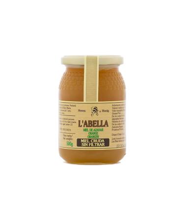 L'Abella Mel - Raw Orange Blossom Honey - 100% Natural Unfiltered Orange Blossom | Pure Bee Honey Handcrafted in Spain Gluten Free - 500g