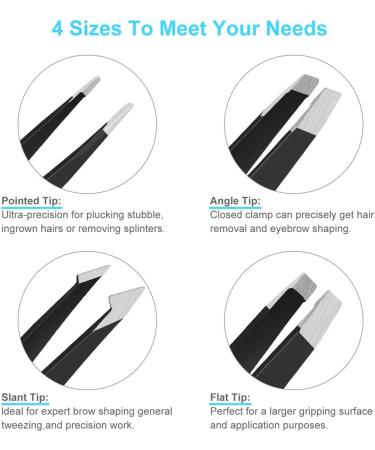 Professional 6+1 PCS Tweezer Kit for Ingrown Hair, Eyebrow Plucking, and Splinter Removal - Perfect for Men and Women - Buy Online on GoSupps.com