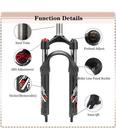 BUCKLOS 20 Folding Bike Suspension Fork - 50mm Travel, 28.6mm Straight Tube QR 9mm Lockout Disc Brake Fork - Buy Online on GoSupps.com