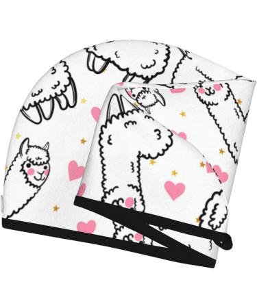 Alpacas & Hearts Microfiber Hair Towel | Soft Super Absorbent Coral Velvet Wrap for Long Curly & Thick Hair - Buy Online on GoSupps.com