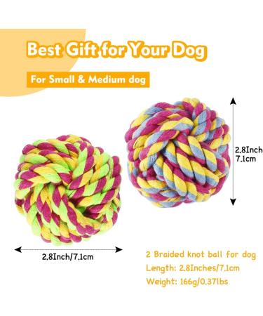 Vivifying Dog Rope Ball 2 Pack Braided Cotton Chew Balls for Dental Care & Play - Buy Online on GoSupps.com