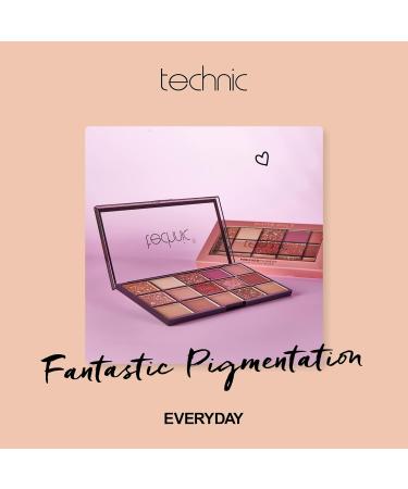 Technic Invite Only Eyeshadow Palette - 15 Blendable Shades | Highly Pigmented Glitters, Shimmers & Mattes | Pinks, Berries, Neutrals | 22.5g - Buy Online on GoSupps.com
